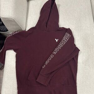 American Eagle Outfitters Men's Maroon Hoodie